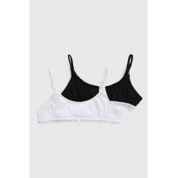 United Colors of Benetton Sutien fete (2-pack) culoarea alb