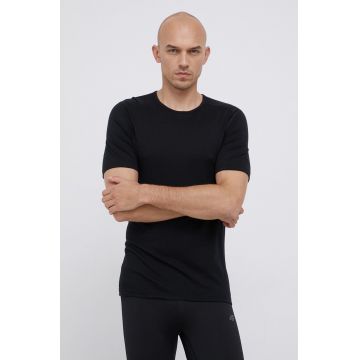 Icebreaker Tricou de lână culoarea negru