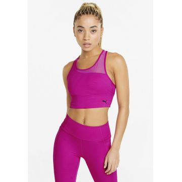 Bustiera cu sustinere medie pentru fitness Flawless - Roz zmeuriu