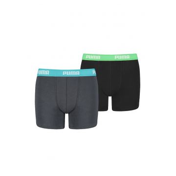 Set de boxeri cu banda logo in talie - 2 perechi - Negru stins/Gri inchis