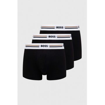 BOSS boxeri 3-pack bărbați, culoarea negru 50492200