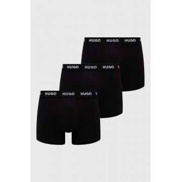 HUGO boxeri 3-pack bărbați, culoarea negru 50492348