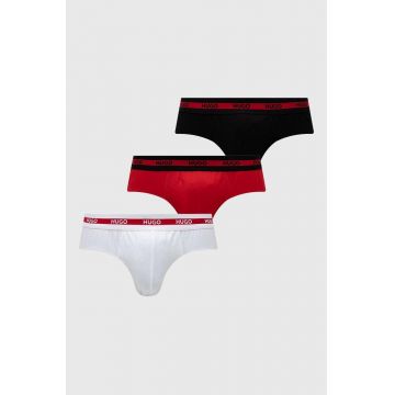 HUGO slip 3-pack bărbați, culoarea roșu 50492378