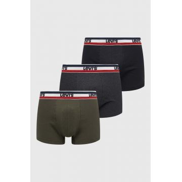 Levi's boxeri 3-pack bărbați, culoarea verde 37149.0814-009