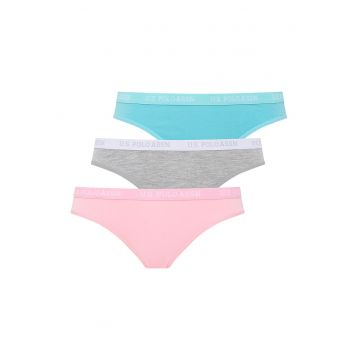 Set de chiloti cu banda logo in talie - 3 perechi Set de chiloti cu banda logo in talie - 3 perechi