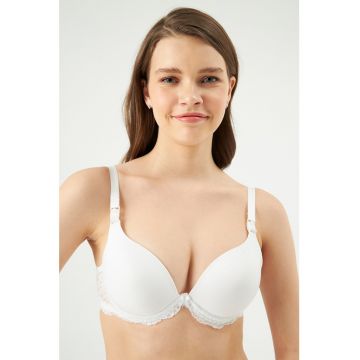 Sutien de gravide cu insertie de dantela - Alb