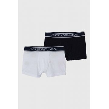 Emporio Armani boxeri copii 2-pack culoarea alb