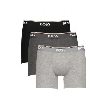 Set de boxeri cu banda logo in talie - 3 perechi - Negru/Gri