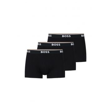 Set de boxeri cu banda logo in talie - 3 perechi - Negru stins