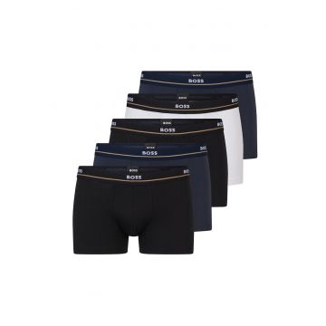 Set de boxeri din amestec de bumbac - cu banda logo in talie - 5 perechi