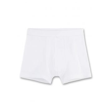 Boxeri din bumbac organic cu logo - Alb