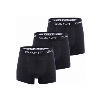 Set de boxeri cu banda logo in talie - 3 perechi - Negru