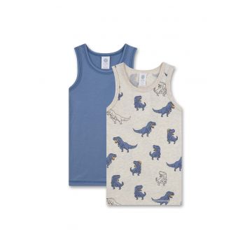 Set de topuri de casa - 2 piese - Bej/Albastru