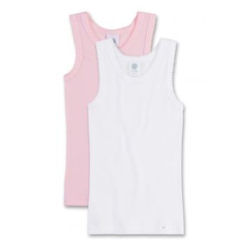 Set de topuri de casa din bumbac - 2 piese - Alb/Roz