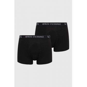 Armani Exchange boxeri 2-pack barbati, culoarea negru