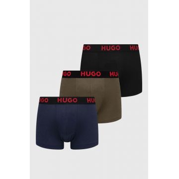 HUGO boxeri 3-pack bărbați, culoarea verde 50496723