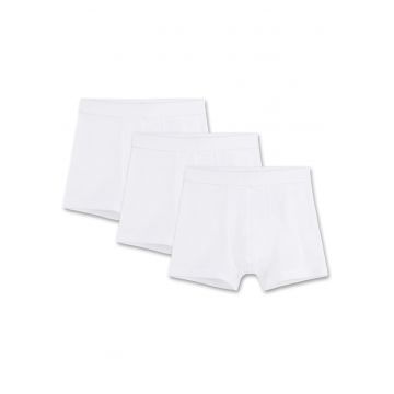 Set de boxeri din bumbac organic - 3 perechi - Alb