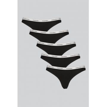 Set de chiloti tanga cu logo - 5 perechi