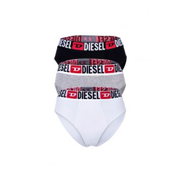 Set de chiloti cu banda logo in talie 26675 - 3 perechi - Alb/Negru/Gri