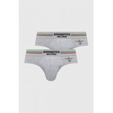 Aeronautica Militare Slip (2-pack) bărbați, culoarea gri