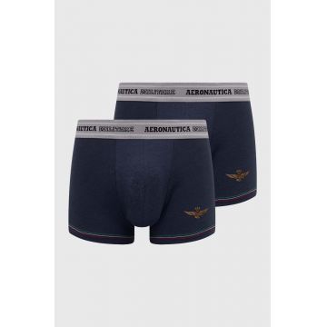 Aeronautica Militare boxeri 2-pack barbati, culoarea albastru marin, AM1UBX003