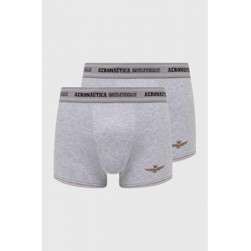 Aeronautica Militare boxeri 2-pack barbati, culoarea gri, AM1UBX004