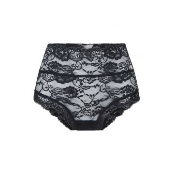 Chiloti hipster de dantela cu taliue inalta Daily 30585 - Negru