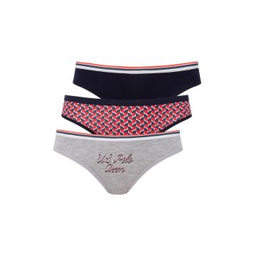 Set de chiloti din amestec de bumbac cu model - 3 perechi