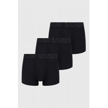 Under Armour boxeri 3-pack barbati, culoarea negru