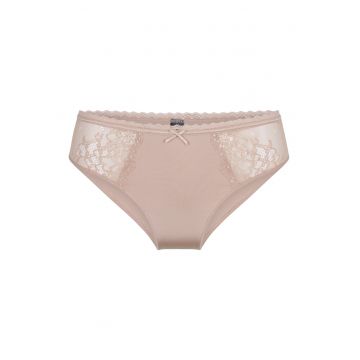 Chiloti hipster cu insertii de dantela - Bej
