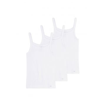 Set de topuri cu model uni - 3 piese - Alb