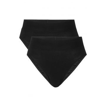 Set de chiloti din amestec de bumbac - 2 perechi - Negru