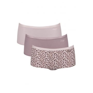 Set de 3 perechi de chiloti hipster din amestec de bumbac - Roz