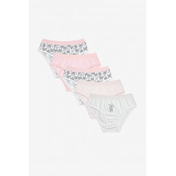 Set de chiloti uni si cu model - 5 perechi