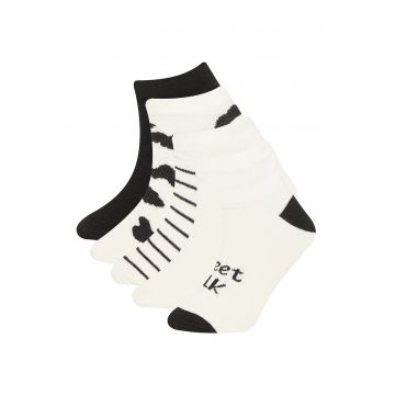 Set de sosete pana la glezna cu diverse modele - 5 perechi