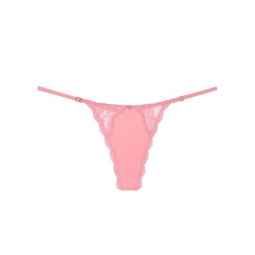 Lace-trim adjustable v-string panty l