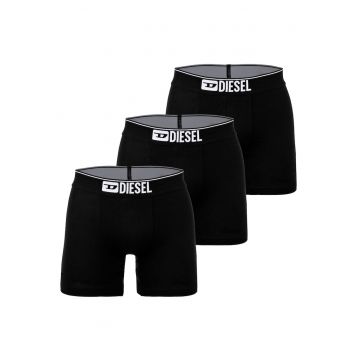 Set de boxeri din amestec de bumbac cu text - 3 perechi - Negru