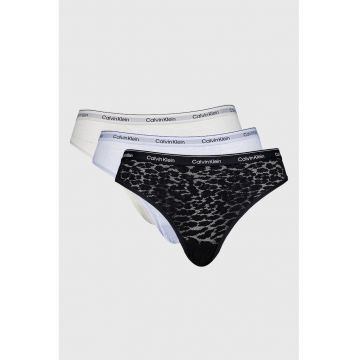 Set de chiloti de dantela cu model animal print - 3 perechi