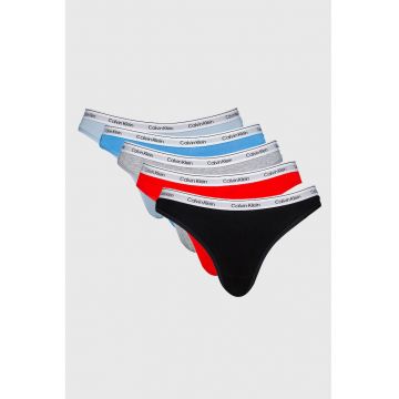 Set de chiloti tanga cu logo - 5 perechi