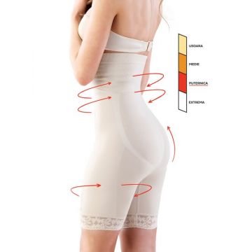 Chiloti boxeri modelatori cu talie inalta si dantela Shapewear 2027