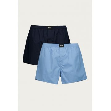 Set de boxeri din bumbac cu model uni - 2 perechi