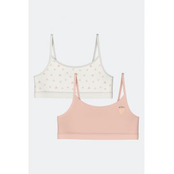 Set de bustiere din amestec de bumbac - 2 piese