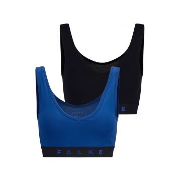Set de bustiere din amestec de bumbac cu logo - 2 piese