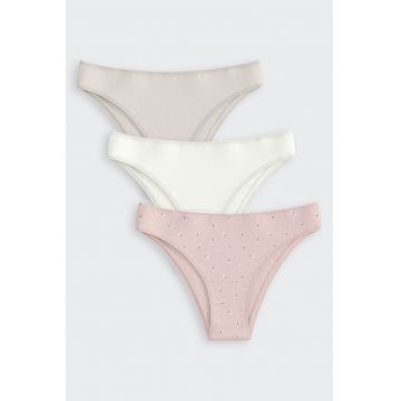 Set de chiloti brazilieni cu imprimeu - 3 perechi