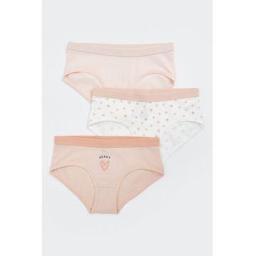 Set de chiloti cu model cu inimi - 3 perechi