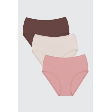 Set de chiloti hipster cu model uni - 3 perechi
