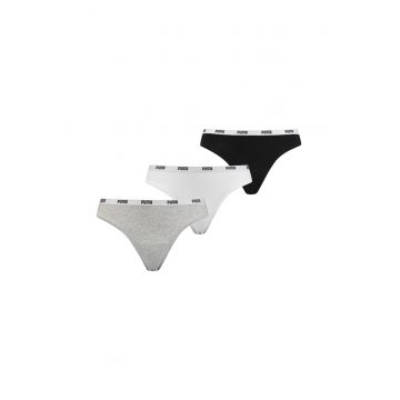 Set de chiloti tanga cu logo - 3 perechi