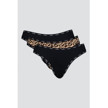 Set de chiloti tanga din amestec de bumbac - 3 perechi
