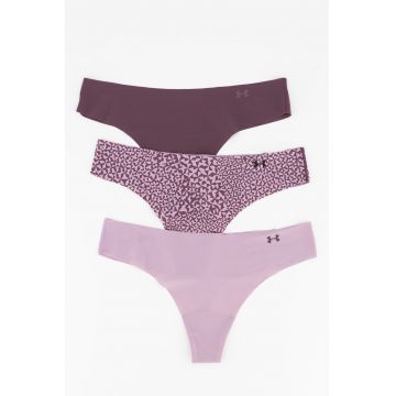 Set de chiloti tanga pentru fitness Pure Stretch - 3 perechi