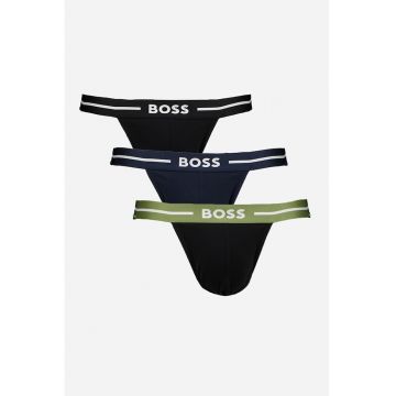 Set de chiloti tip suspensor cu logo - 3 perechi